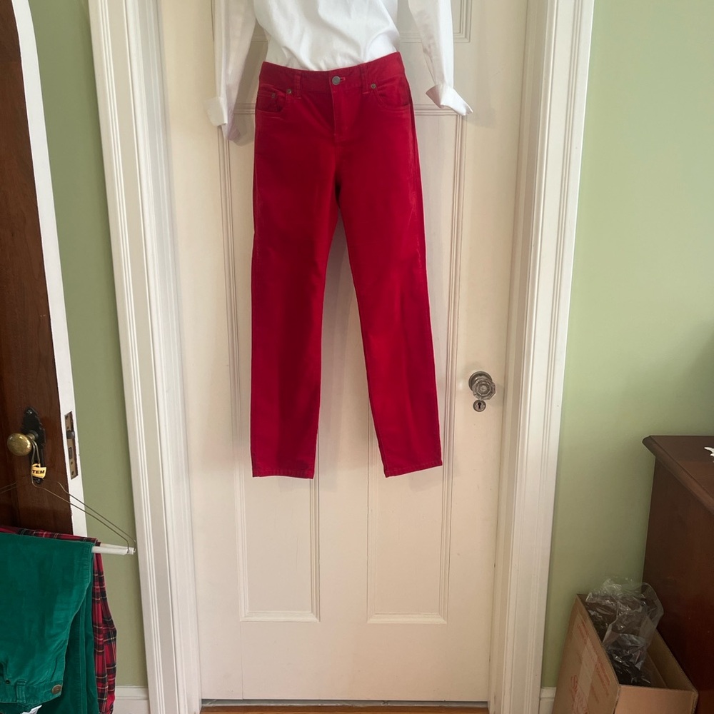 Vineyard Vines Bold Red Velvet pants